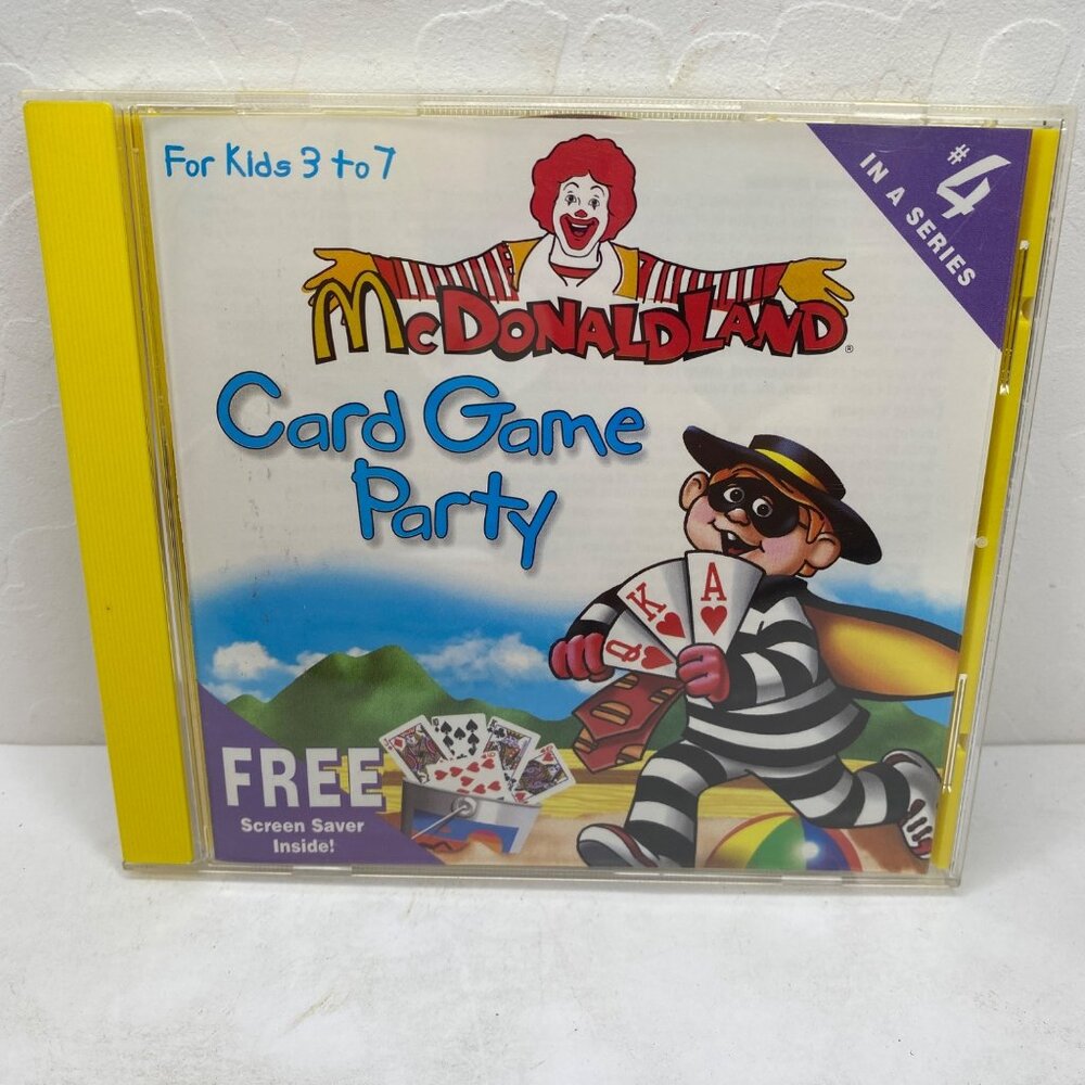 Vintage 1997 McDonalds McDonaldland Computer Card Game CD #4 Party CD-ROM 3-7